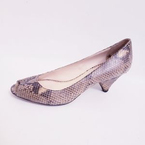 Prada Python Snakeskin Pattern Peeptoe Heels 36.5